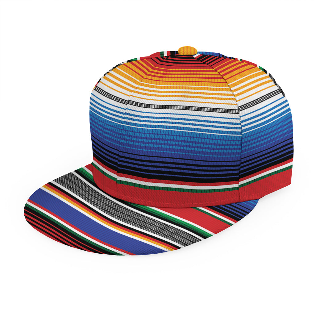 Ethnic Serape Blanket Stripe Print Snapback Cap