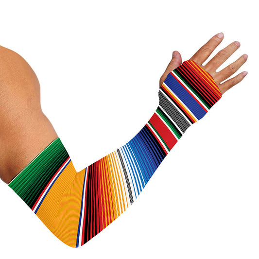 Ethnic Serape Blanket Stripe Print Sun Protection Arm Sleeves