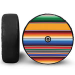 Ethnic Serape Blanket Stripe Print Tire Cover With Camera Hole