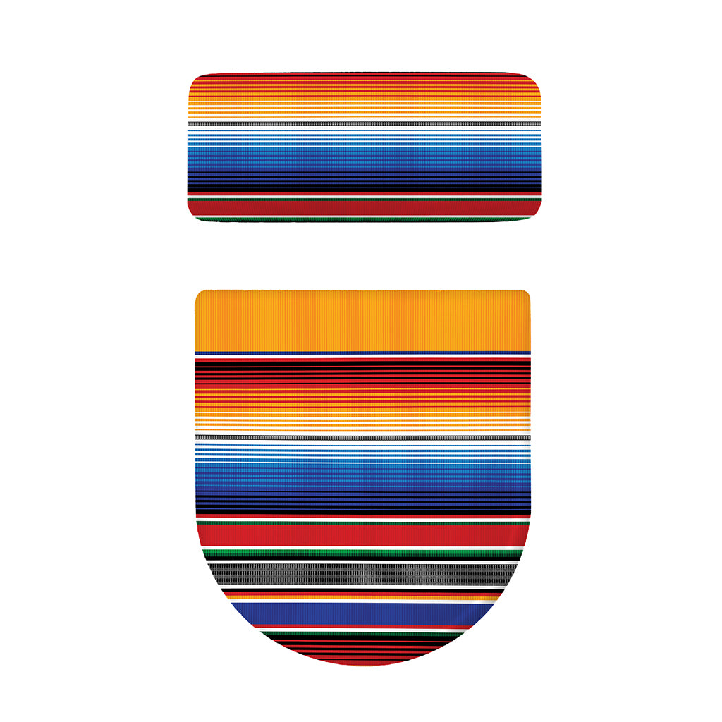 Ethnic Serape Blanket Stripe Print Toilet Lid And Tank Cover Set