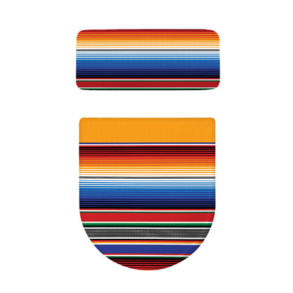 Ethnic Serape Blanket Stripe Print Toilet Lid And Tank Cover Set