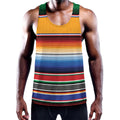 Ethnic Serape Blanket Stripe Print Men's Workout Tank Top