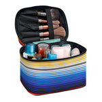 Ethnic Serape Blanket Stripe Print Travel Makeup Bag
