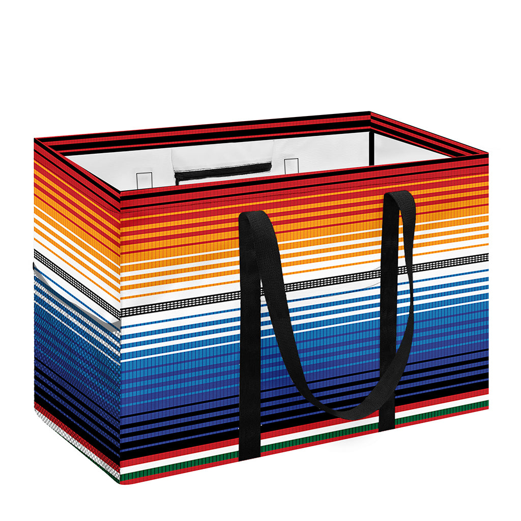 Ethnic Serape Blanket Stripe Print Utility Tote Bag