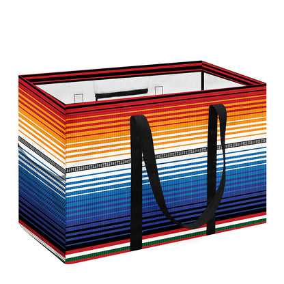 Ethnic Serape Blanket Stripe Print Utility Tote Bag
