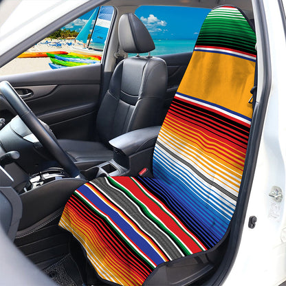 Ethnic Serape Blanket Stripe Print Waterproof Car Seat Cover