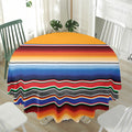 Ethnic Serape Blanket Stripe Print Waterproof Round Tablecloth