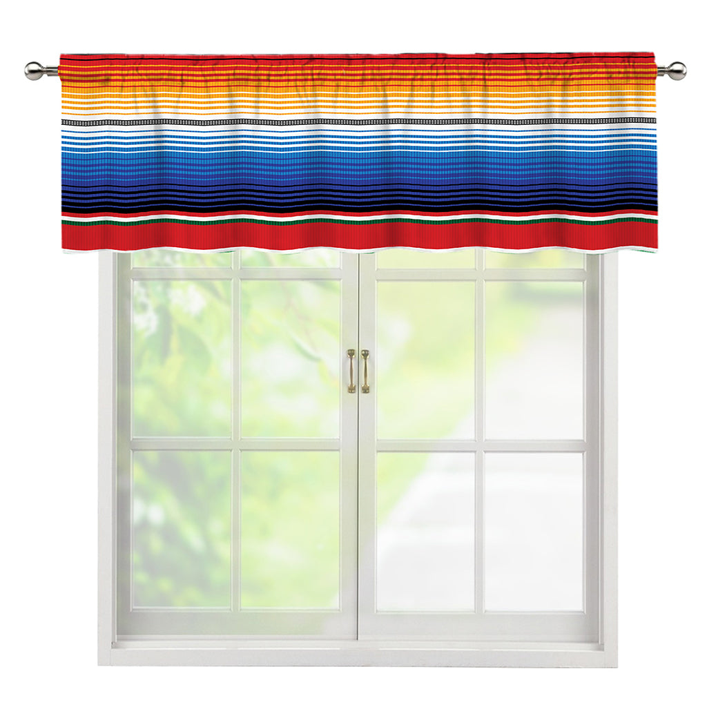 Ethnic Serape Blanket Stripe Print Window Valance