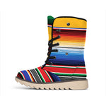 Ethnic Serape Blanket Stripe Print Winter Boots