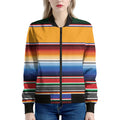 Ethnic Serape Blanket Stripe Print Women's Bomber Jacket