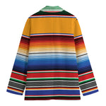 Ethnic Serape Blanket Stripe Print Women's Cotton Blazer
