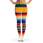 Ethnic Serape Blanket Stripe Print Women's Leggings