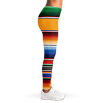Ethnic Serape Blanket Stripe Print Women's Leggings