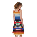 Ethnic Serape Blanket Stripe Print Women's Sleeveless Dress