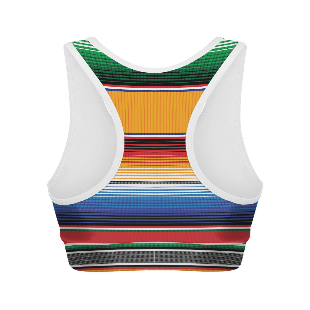 Ethnic Serape Blanket Stripe Print Women's Sports Bra