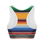 Ethnic Serape Blanket Stripe Print Women's Sports Bra