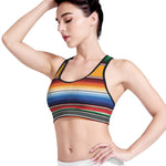 Ethnic Serape Blanket Stripe Print Women's Sports Bra