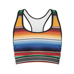 Ethnic Serape Blanket Stripe Print Women's Sports Bra