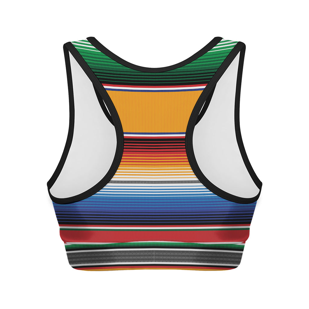 Ethnic Serape Blanket Stripe Print Women's Sports Bra