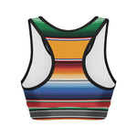 Ethnic Serape Blanket Stripe Print Women's Sports Bra