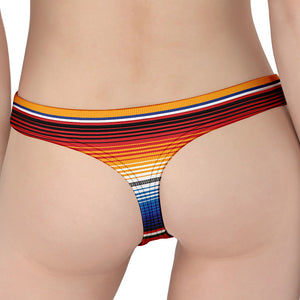 Ethnic Serape Blanket Stripe Print Women's Thong