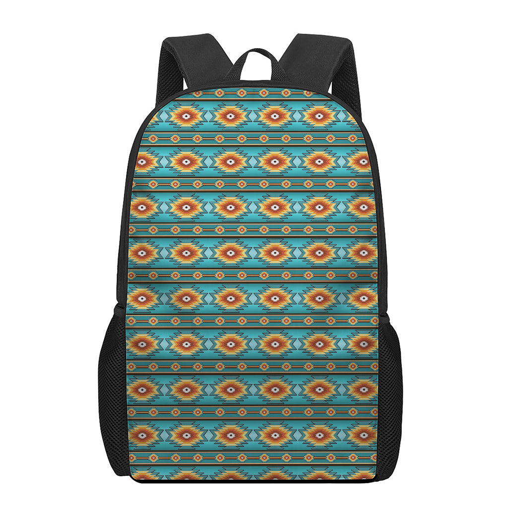 Ethnic Southwestern Navajo Pattern Print 17 Inch Backpack