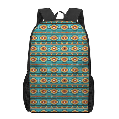Ethnic Southwestern Navajo Pattern Print 17 Inch Backpack