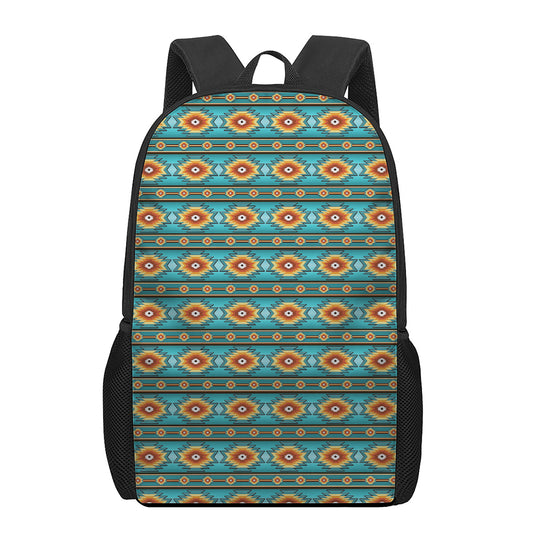 Ethnic Southwestern Navajo Pattern Print 17 Inch Backpack
