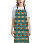 Ethnic Southwestern Navajo Pattern Print Bib Apron With Pocket