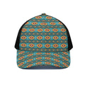 Ethnic Southwestern Navajo Pattern Print Black Mesh Trucker Hat