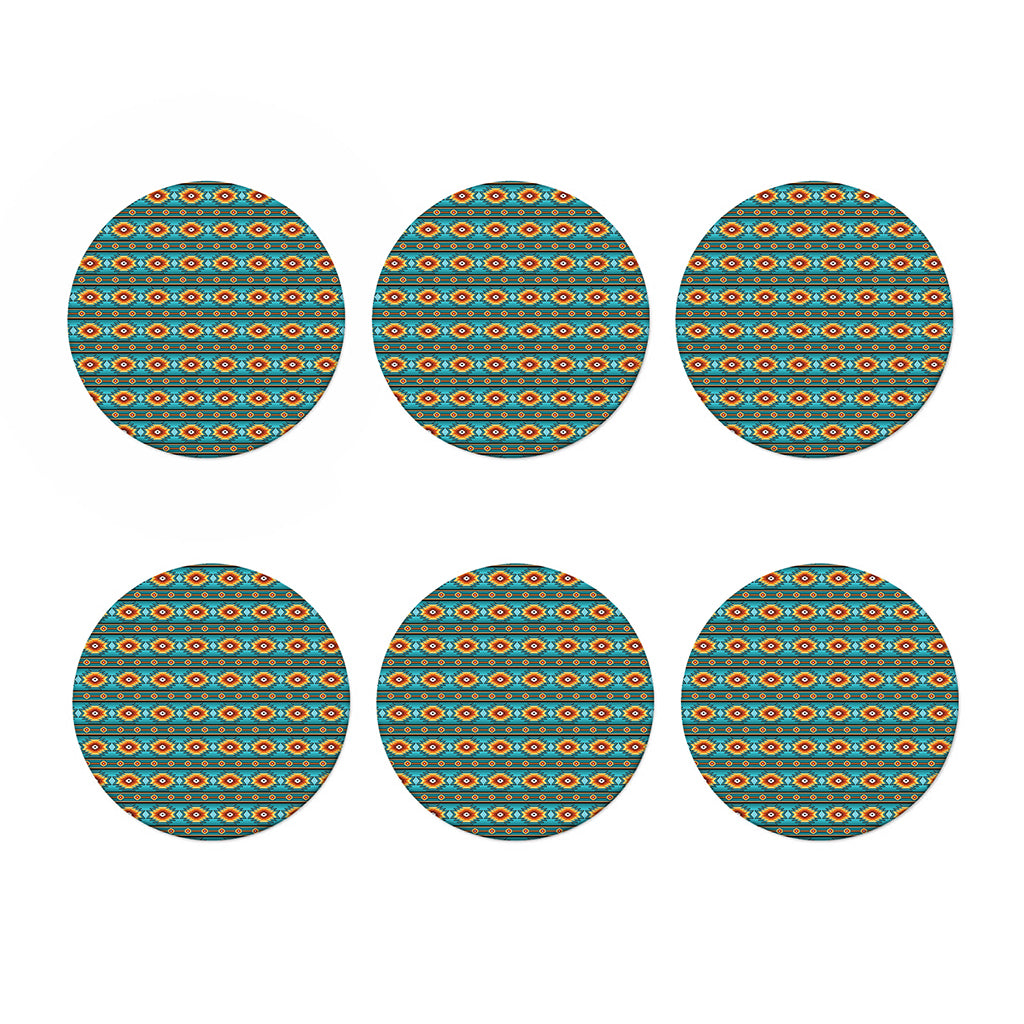 Ethnic Southwestern Navajo Pattern Print Coaster Set