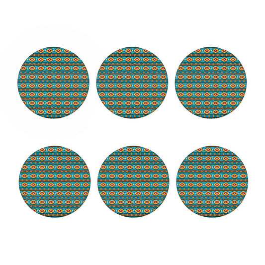 Ethnic Southwestern Navajo Pattern Print Coaster Set