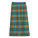 Ethnic Southwestern Navajo Pattern Print Cotton Front Slit Maxi Skirt