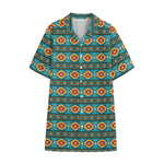 Ethnic Southwestern Navajo Pattern Print Cotton Hawaiian Shirt