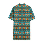 Ethnic Southwestern Navajo Pattern Print Cotton Hawaiian Shirt