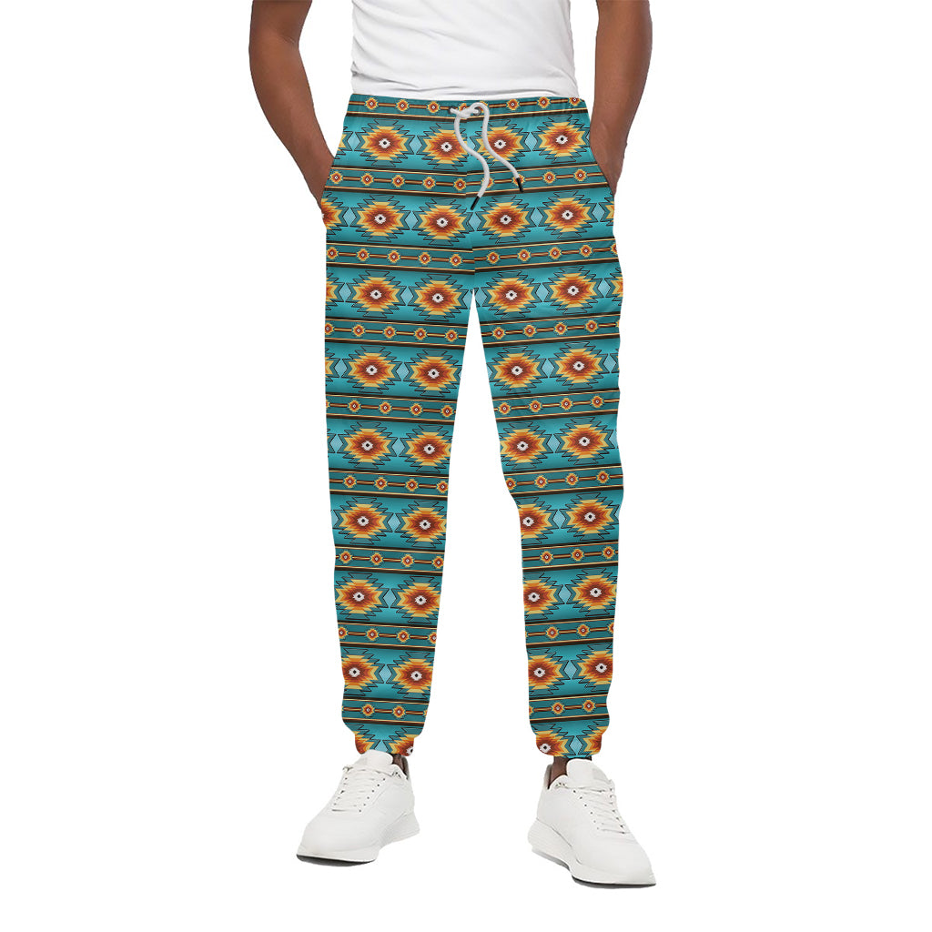 Ethnic Southwestern Navajo Pattern Print Cotton Pants