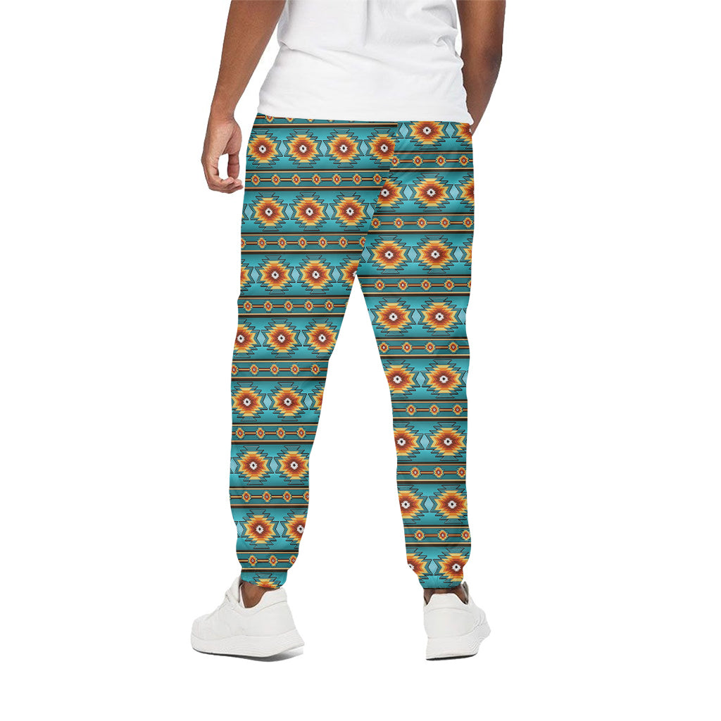 Ethnic Southwestern Navajo Pattern Print Cotton Pants