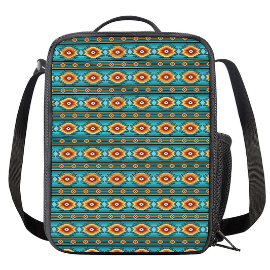 Ethnic Southwestern Navajo Pattern Print Crossbody Lunch Bag