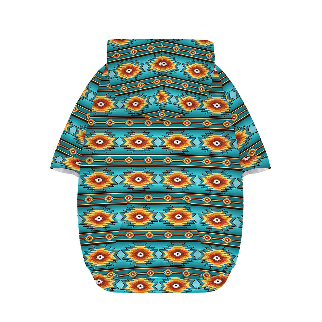 Ethnic Southwestern Navajo Pattern Print Dog Zip Up Hoodie