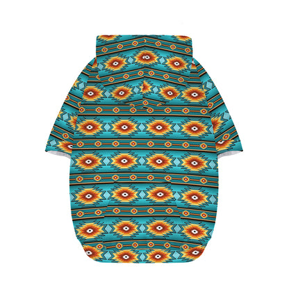 Ethnic Southwestern Navajo Pattern Print Dog Zip Up Hoodie