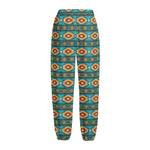 Ethnic Southwestern Navajo Pattern Print Fleece Lined Knit Pants