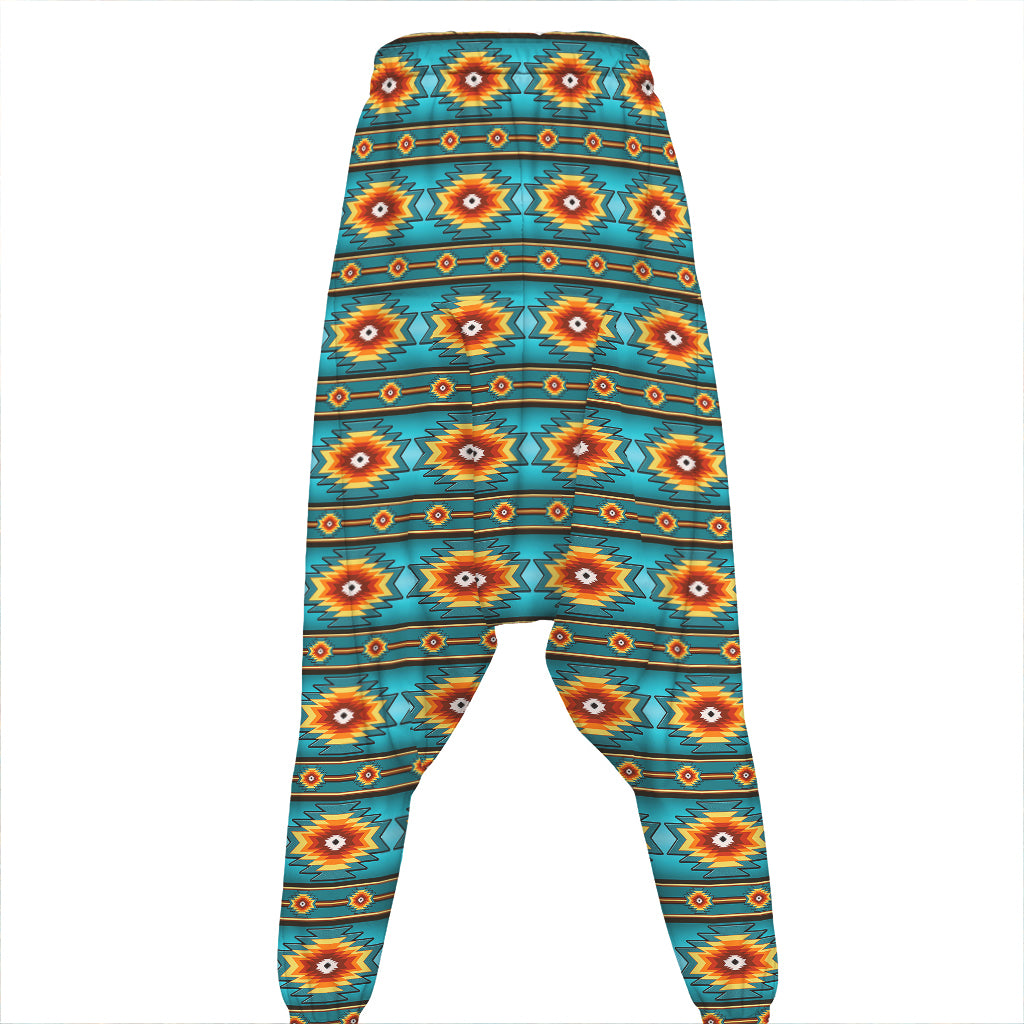 Ethnic Southwestern Navajo Pattern Print Hammer Pants