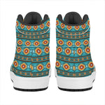 Ethnic Southwestern Navajo Pattern Print High Top Leather Sneakers