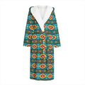 Ethnic Southwestern Navajo Pattern Print Hooded Bathrobe