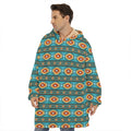 Ethnic Southwestern Navajo Pattern Print Hoodie Blanket