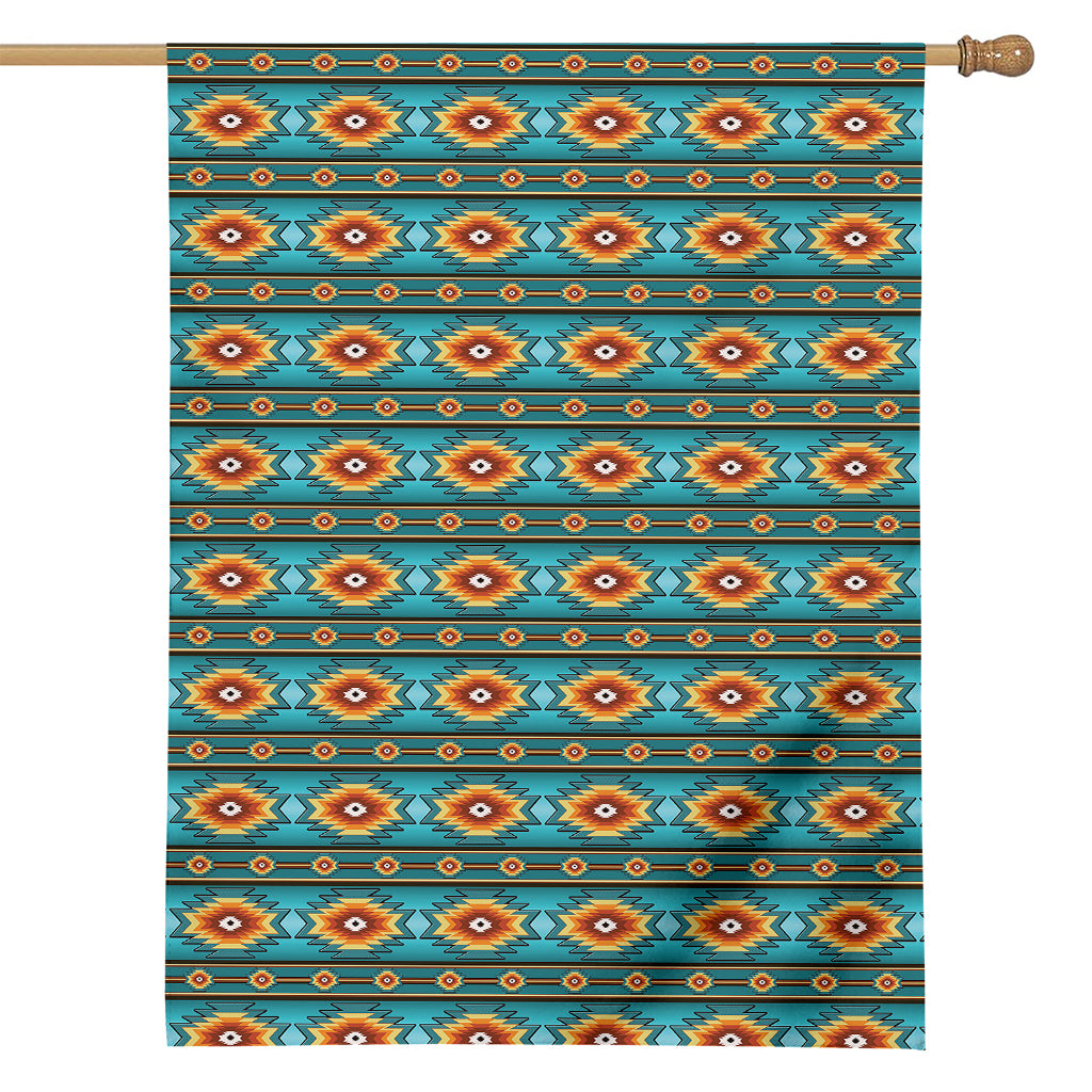 Ethnic Southwestern Navajo Pattern Print House Flag