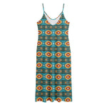 Ethnic Southwestern Navajo Pattern Print Jersey Midi Cami Dress