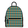 Ethnic Southwestern Navajo Pattern Print Leather Backpack