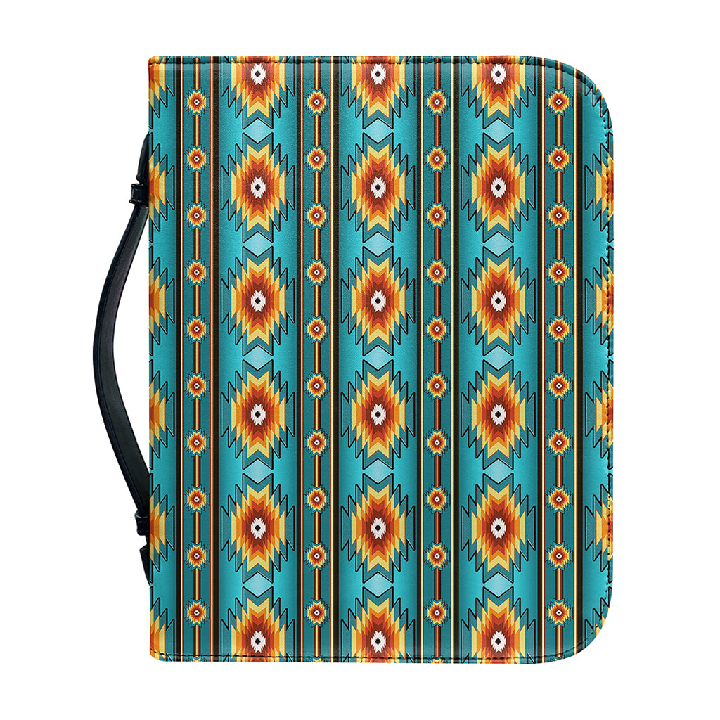 Ethnic Southwestern Navajo Pattern Print Leather Bible Cover