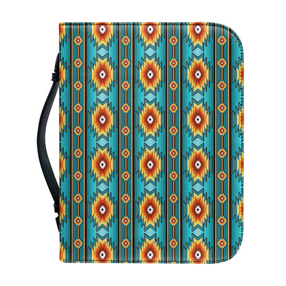 Ethnic Southwestern Navajo Pattern Print Leather Bible Cover